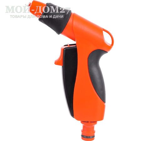 Пистолет регулируемый ЖУК Эрго | Мой-Дом27 | Пистолет позволяет плавно регулировать интенсивность распыла от струи до тумана. Эргономичная рукоятка удобно ложится в ладонь, а фиксатор рабочего положения клавиши позволяет с удобством выполнять полив газона или садовых культур